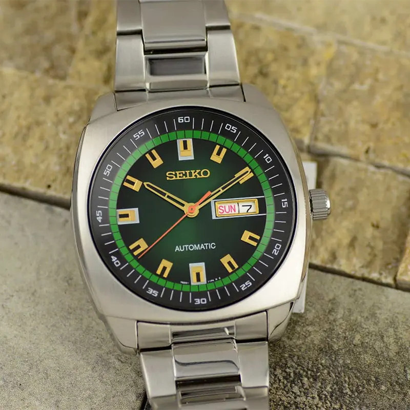 Seiko Recraft Automatic Green Dial Day-Date Men's Watch | SNKM97