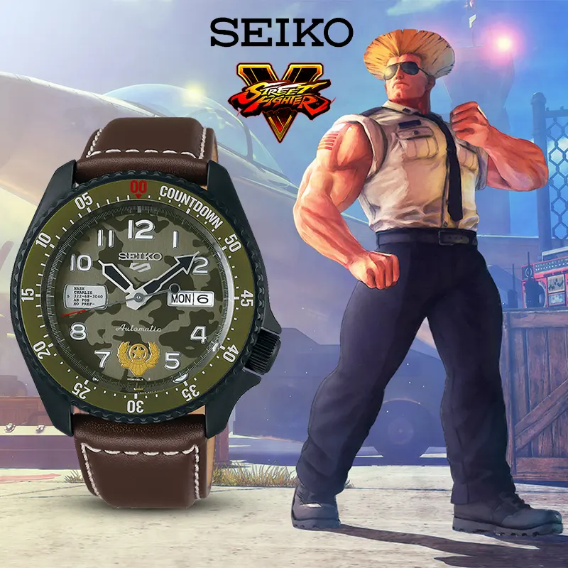 Seiko 5 Sport Street Fighter Guile Limited Edition Men's Watch | SRPF21K1