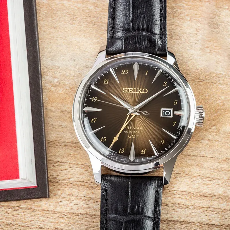 Seiko Presage Cocktail Time 'Rusty Nail' GMT Automatic Men's Watch | SSK039J1