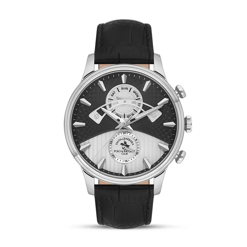 Santa Barbara Polo & Racquet Club Black-Silver Dial Men's Watch | SB.1.10593-1