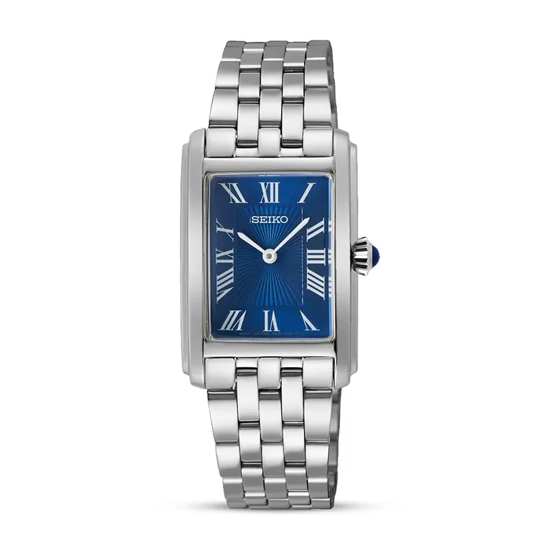 Seiko Essentials Roman Numeral Blue Dial Ladies Watch | SWR085