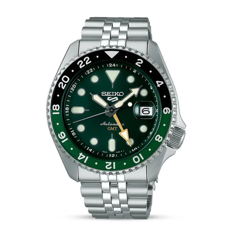 Brown Watches Casio Edifice 5236 Seiko Sports GMT Green Dial Men's