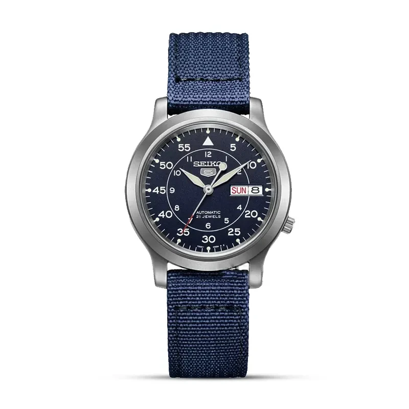 Seiko 5 Blue Dial Blue Nylon Strap Automatic Men's Watch | SNK807K2