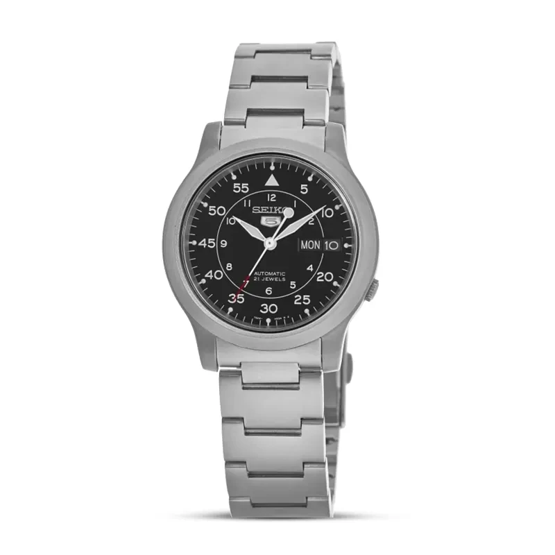 Seiko 5 Black Dial Black Automatic Men's Watch | SNK809K1