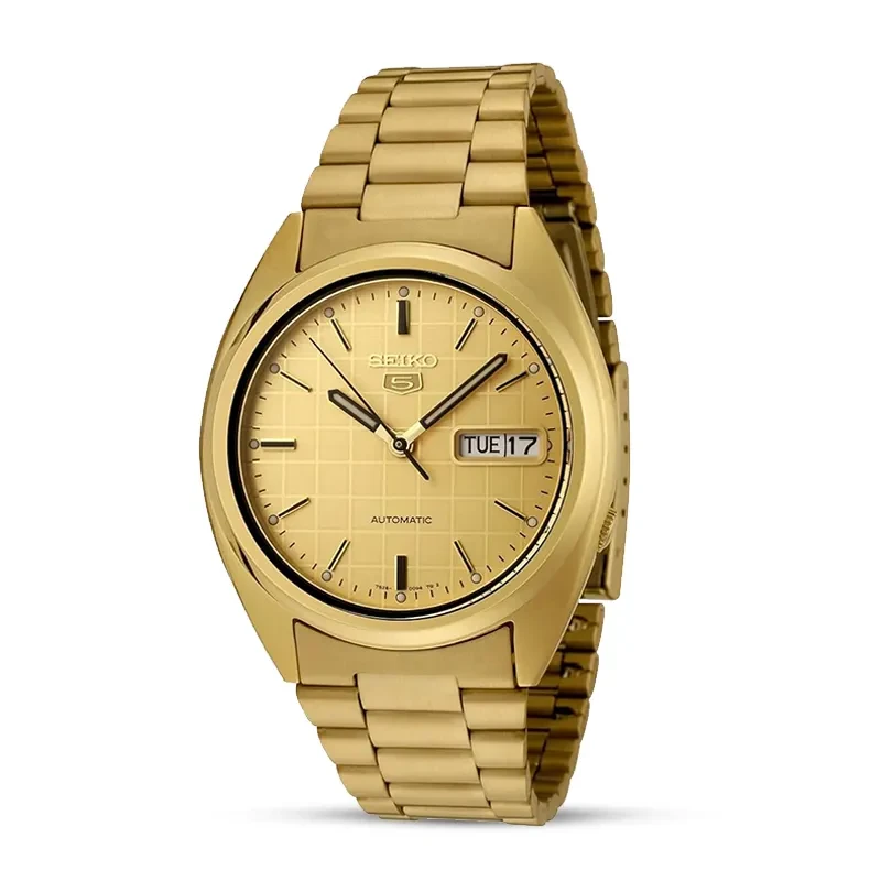 Seiko 5 Automatic Gold Dial Gold-Tone Men's Watch | SNXL72K