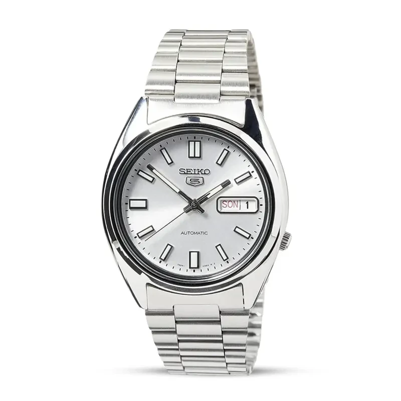 Seiko 5 Automatic Silver Dial Day Date Men's Watch | SNXS73K