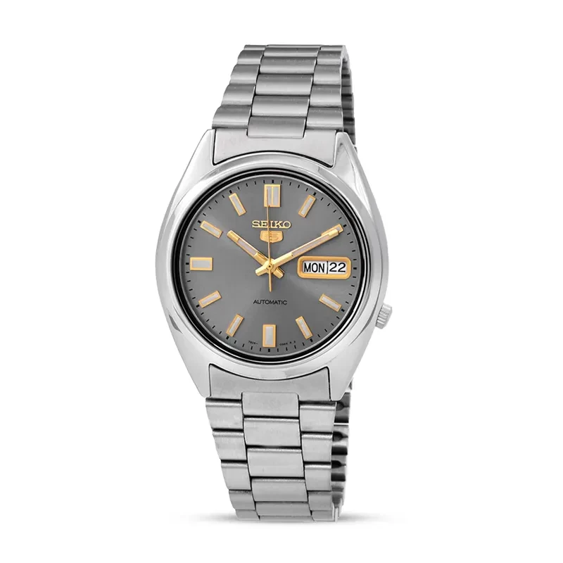 Seiko 5 Automatic Grey Dial Day Date Men's Watch | SNXS75K