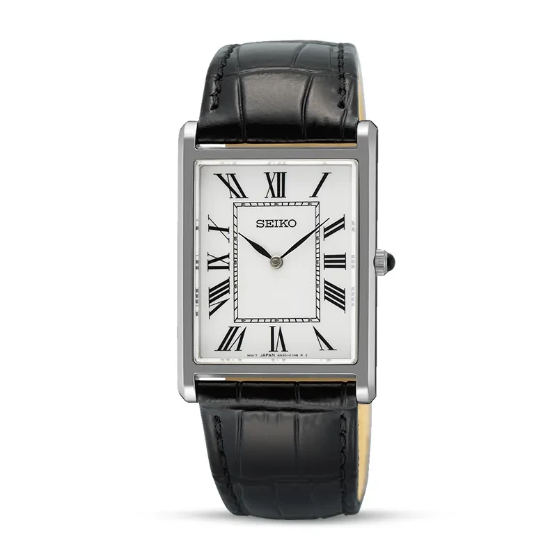 Seiko Conceptual Classic White Dial Black Leather Men's Watch | SWR103P1