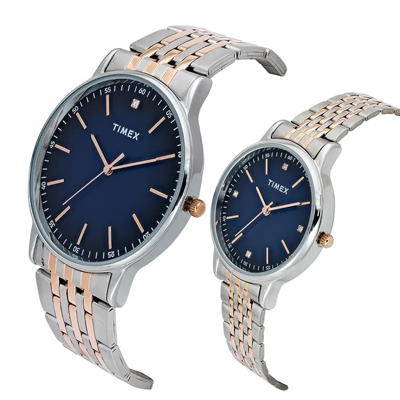 Timex Classic Blue Dial Two-Tone Couple Watch | TW00PR330