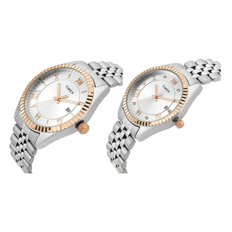 Timex Trendline Silver Dial Couple Watch | TW00PR343