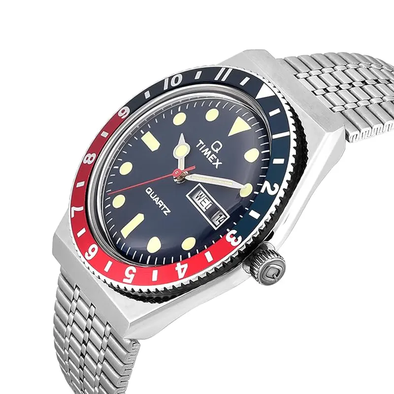 Q Timex Reissue 38mm Pepsi Bezel Blue Dial Men's Watch | TWEG26300