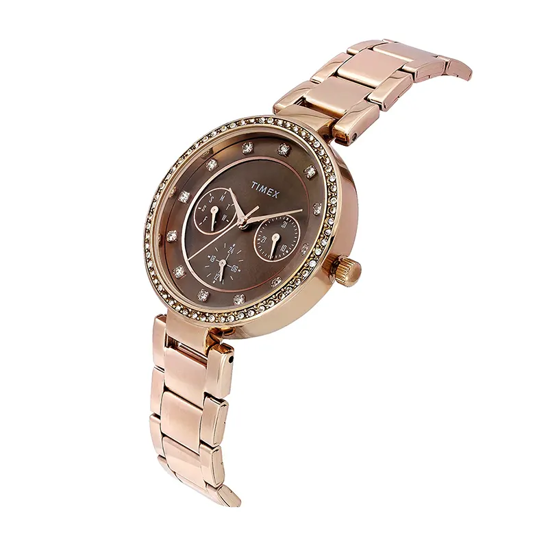 Timex® Trendline Brown Dial Rose Gold-Tone Ladies Watch | TWEL18721