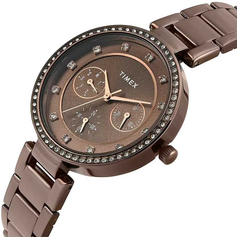 Timex® Trendline Brown Dial Brown-Tone Ladies Watch | TWEL18722
