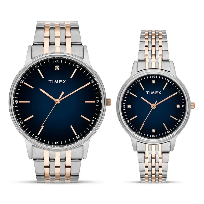 Timex Classic Blue Dial Two-Tone Couple Watch | TW00PR330