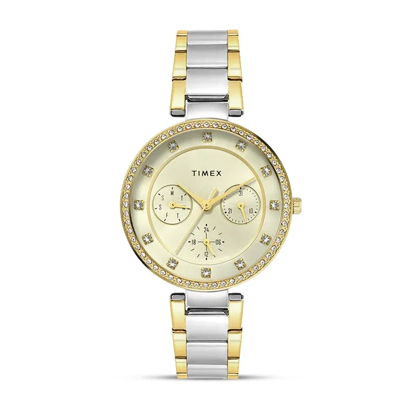 Timex® Trendline Champagne Dial Two-Tone Ladies Watch | TWEL18711