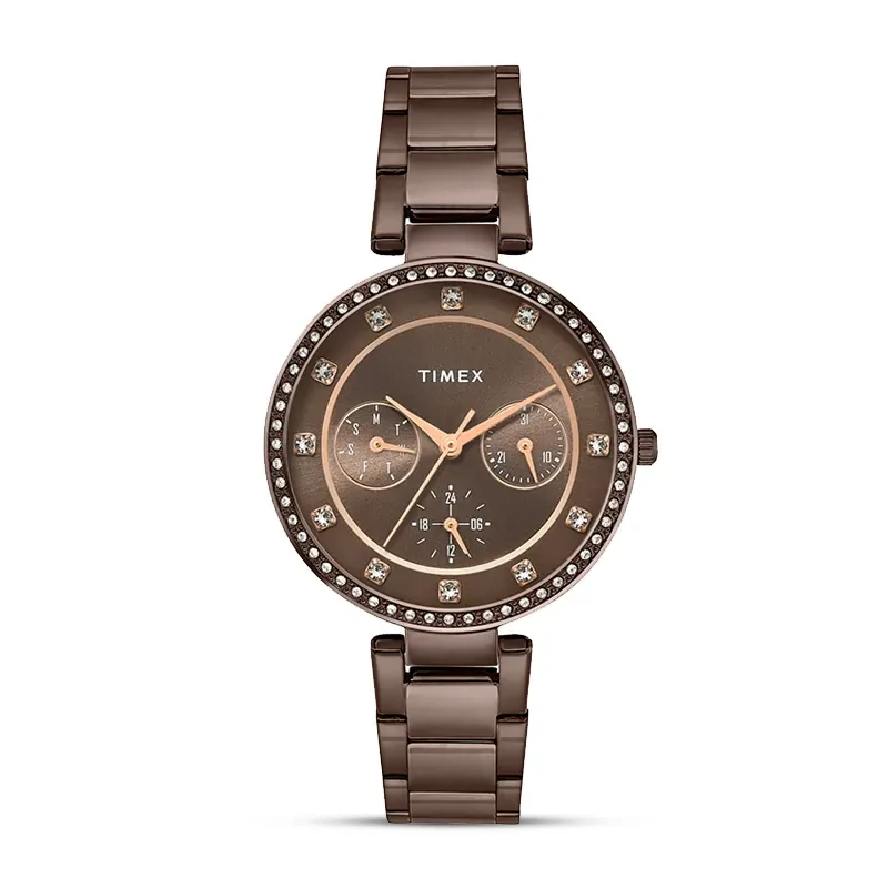 Timex® Trendline Brown Dial Brown-Tone Ladies Watch | TWEL18722