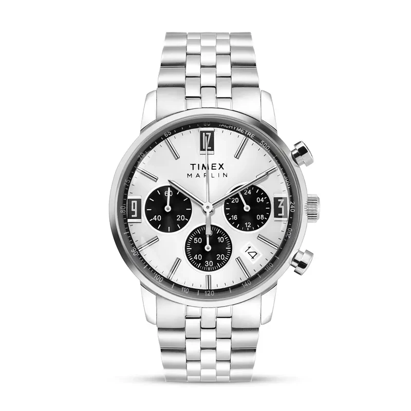 Timex Marlin® Chronograph Tachymeter Silver Dial Men's Watch | TWEG26704