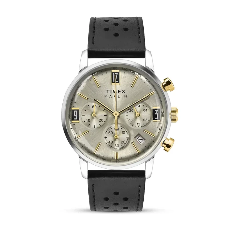 Timex Marlin® Chronograph Tachymeter Beige Dial Men's Watch | TWEG26705