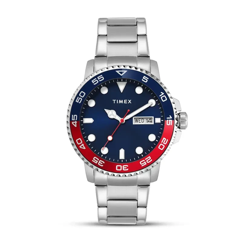 Timex Day-Date Pepsi Bezel Blue Dial Men's Watch | TWEG287SMU02