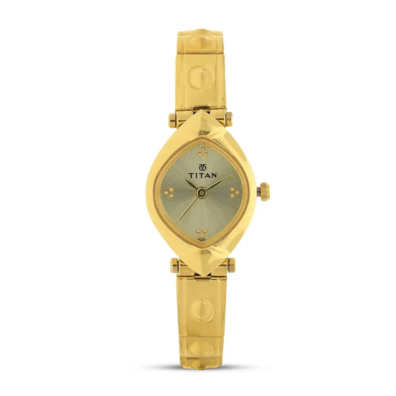 Titan 2417YM02 Champagne Dial Gold-tone Ladies Watch