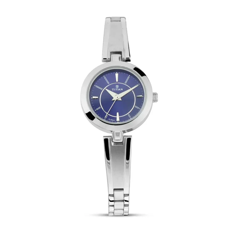 Titan Lagan 2598SM03 Blue Dial Silver-Tone Ladies Watch