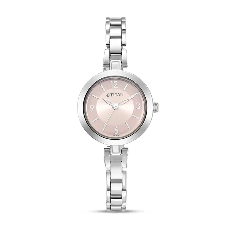Titan Lagan 2598SM06 Pink Dial Silver-Tone Ladies Watch