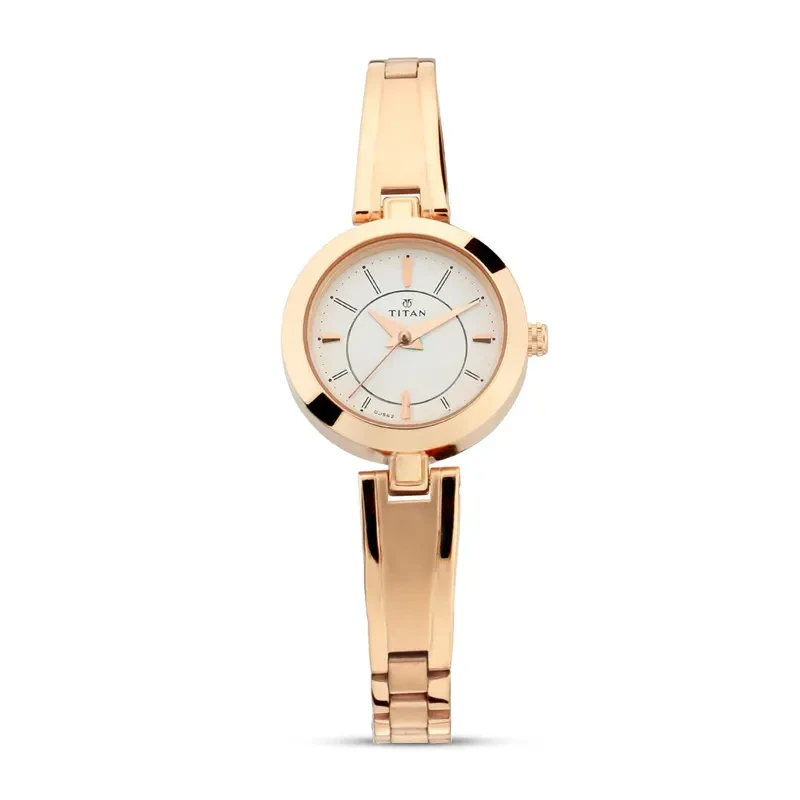 Titan Lagan 2598WM01 Silver Dial Rose Gold-Tone Ladies Watch