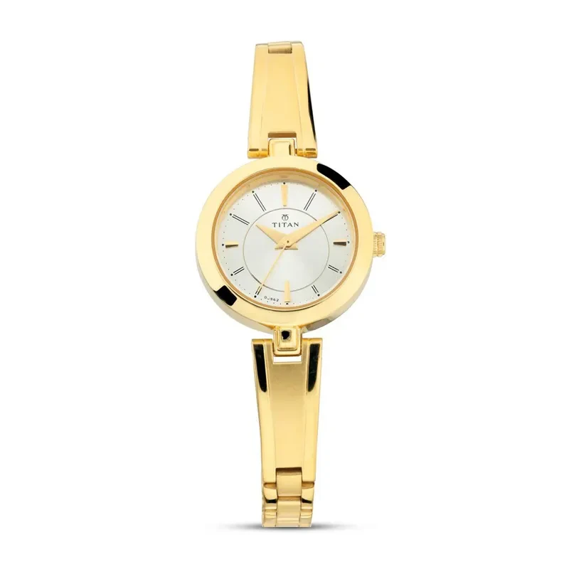 Titan Lagan 2598YM02 Silver Dial Gold-Tone Ladies Watch