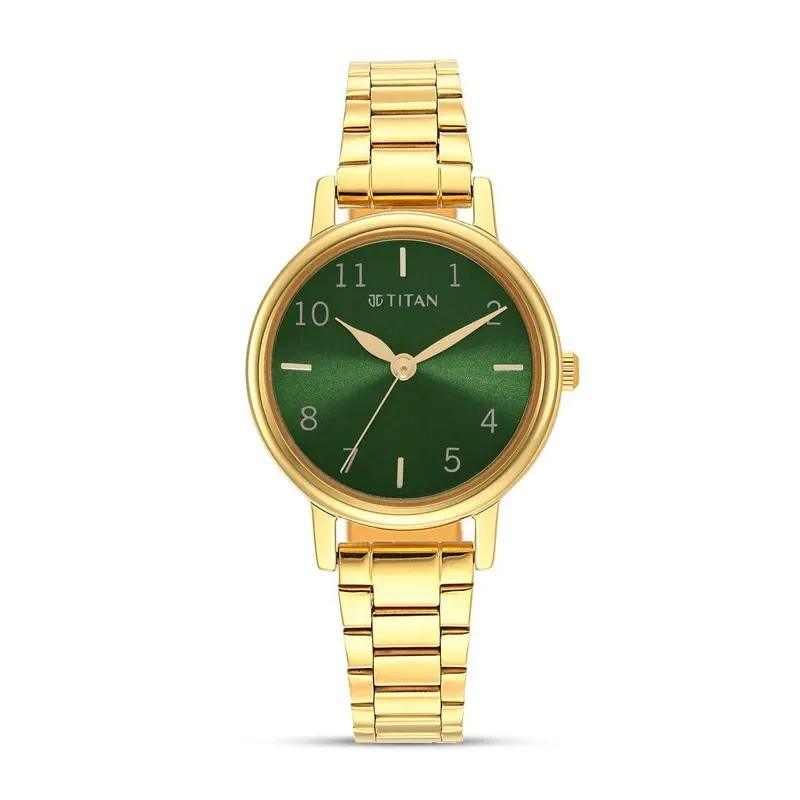 Titan Karishma 2678YM01 Green Dial Gold-Tone Ladies Watch