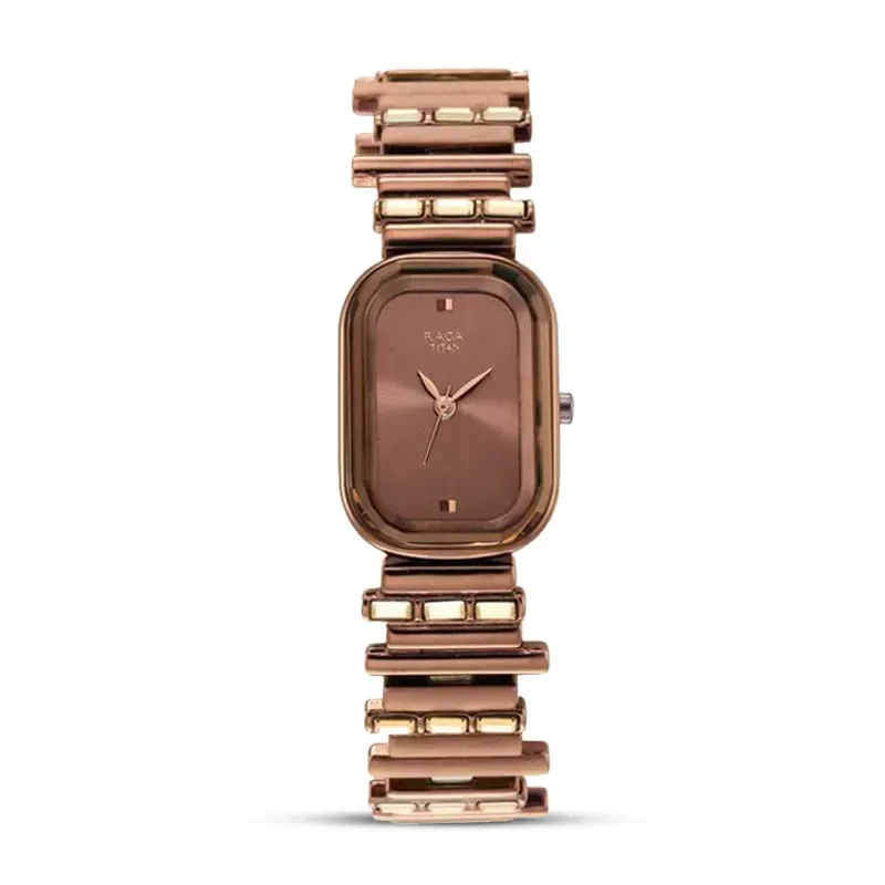 Titan Raga 'Love All' Elegant Oval Brown Dial Ladies Watch | 95154QM01