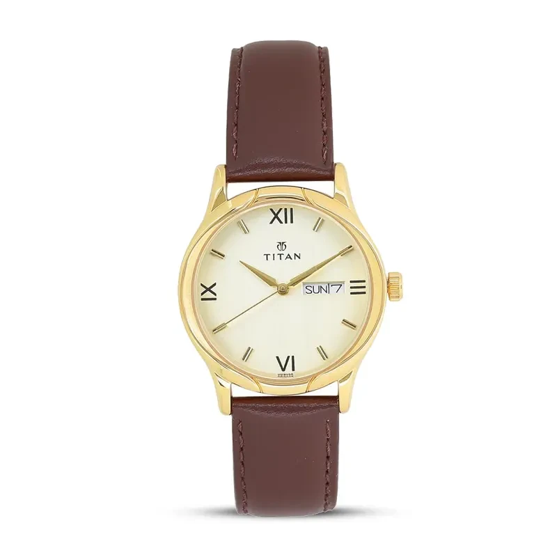 Titan Karishma Champagne Dial Day-Date Men's Watch | 1580YL05