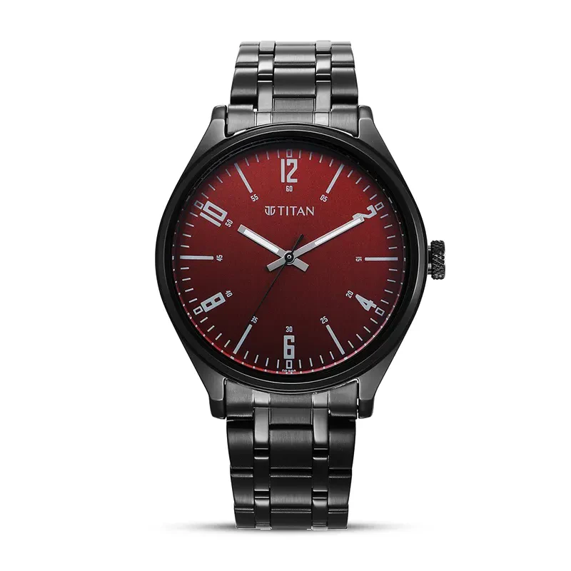 Titan Workwear Wrist Wit Red Brown Dial Men's Watch | 1802NM02