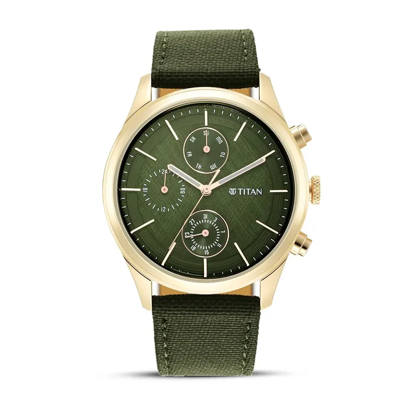 Titan Workwear Multifunctional Splash Green Dial Men's Watch | 1805WP01