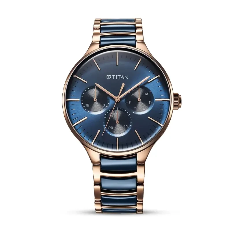Titan Ceramic Fusion Multifunction Blue Dial Men’s Watch | 90148KD04