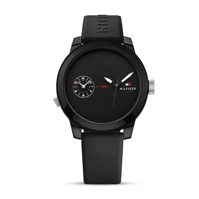 Tommy Hilfiger Denim Black Dial SIlicone Men