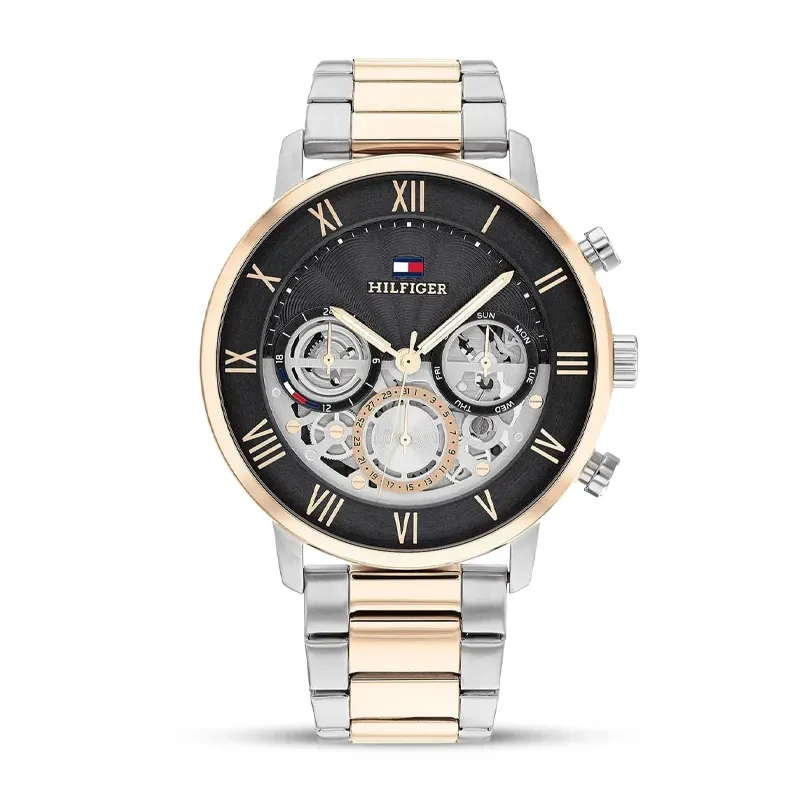 Tommy Hilfiger Legend Multifunction Black Skeleton Dial Men's Watch | 1710570