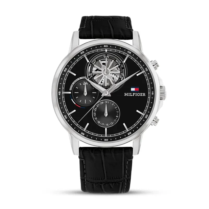 Tommy Hilfiger Stewart Multifunction Black Dial Men's Watch | 1710605