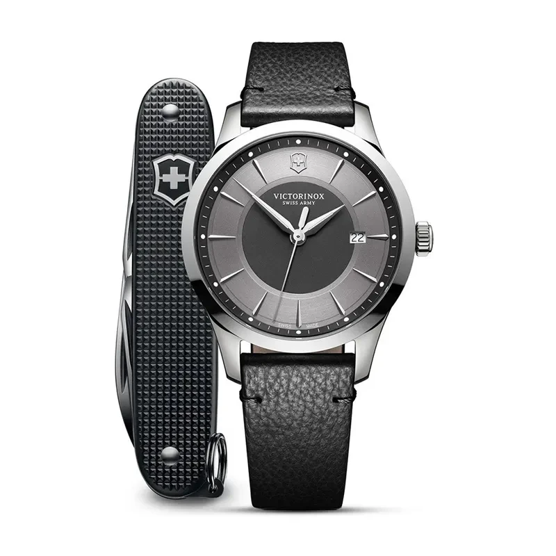 Victorinox Alliance Grey Dial Men's Watch with Swiss Army Knife Set | 241804.1