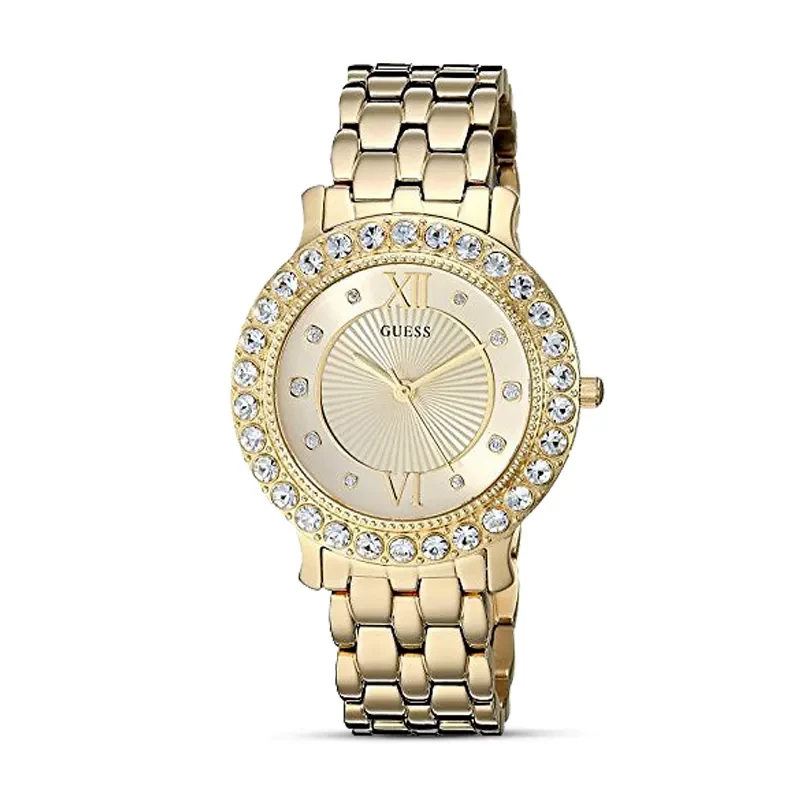 Guess Blush Crystal Champagne Dial Ladies Watch | W1062L5