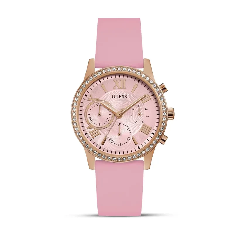 Guess Solar Multifunction Pink Dial Ladies Watch | W1135L2