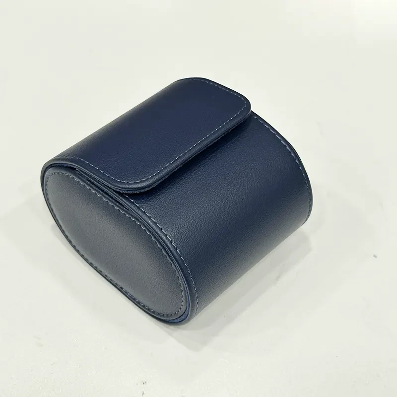1 Slot Premium High-Quality Blue Leather Travel Watch Box