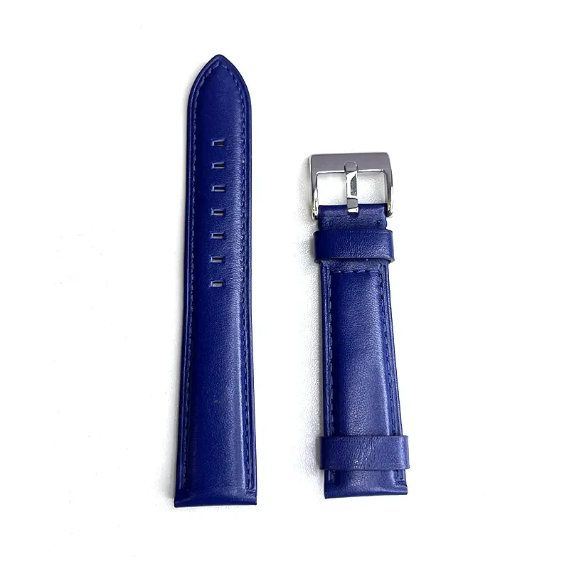 20mm Blue Genuine Leather Watch Strap