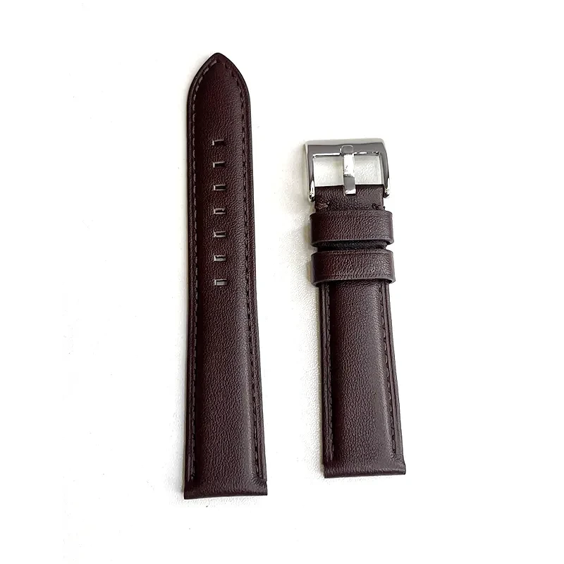 20mm Chocolate Brown Genuine Leather Watch Strap
