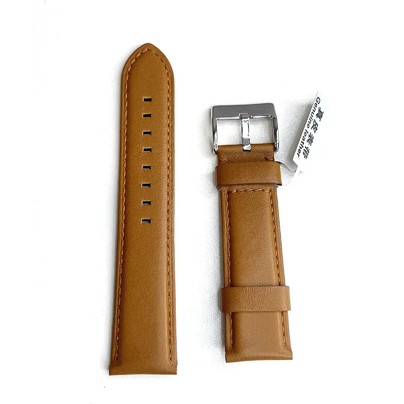 22mm Brown Genuine Leather Watch Strap