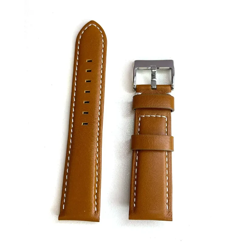22mm Brown Genuine Leather Watch Strap