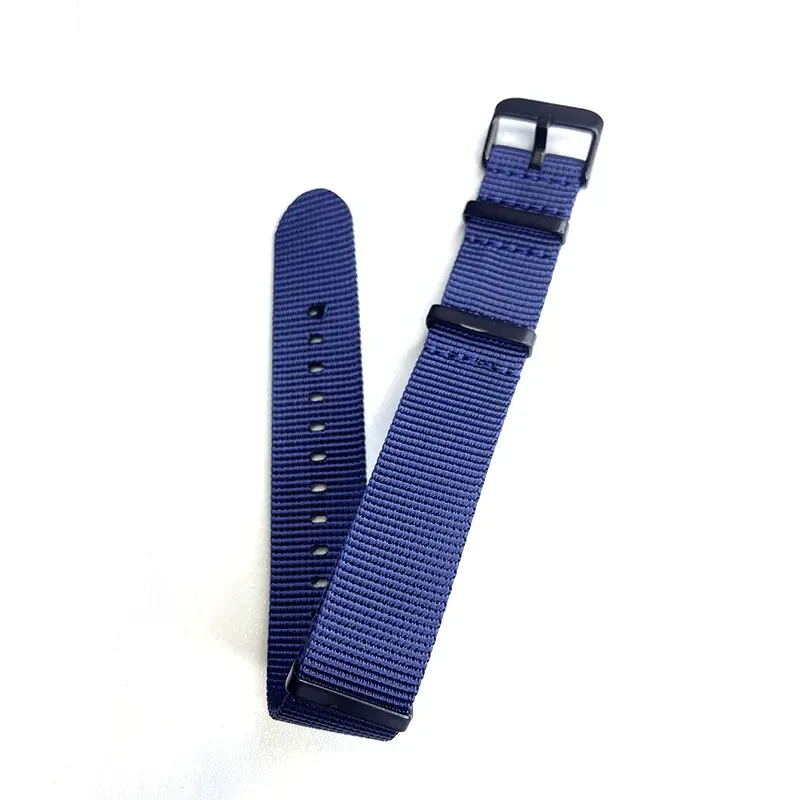 22mm NATO Watch Strap – Blue Nylon with Stainless Steel Buckle