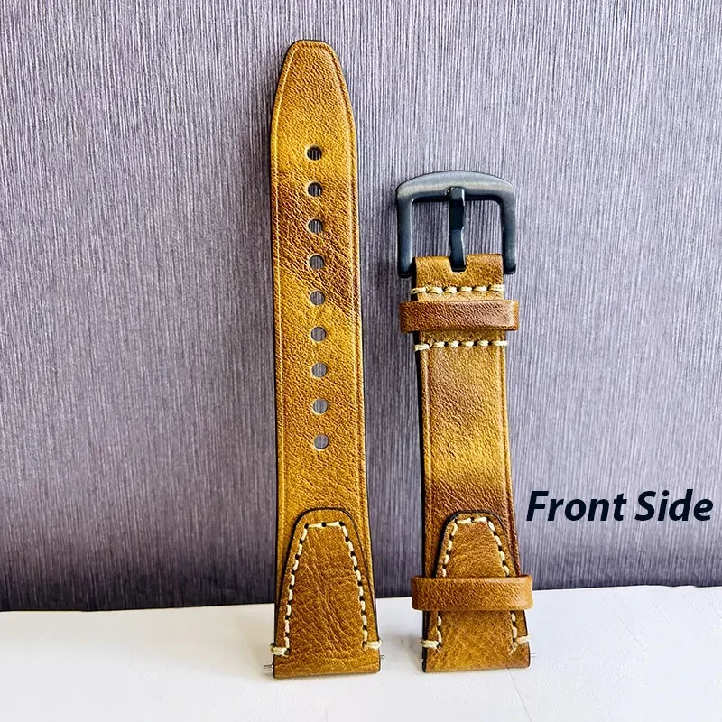 Vintage Brown Genuine Leather Watch Strap – 20mm