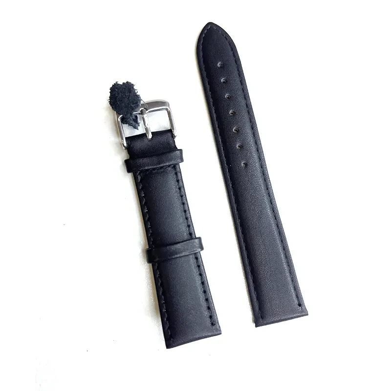 Classic 20mm Black Genuine Leather Strap