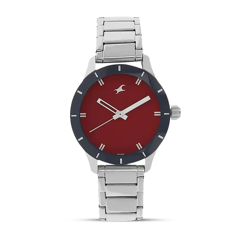 Fastrack 6078SM05 Monochrome Red Dial Ladies Watch