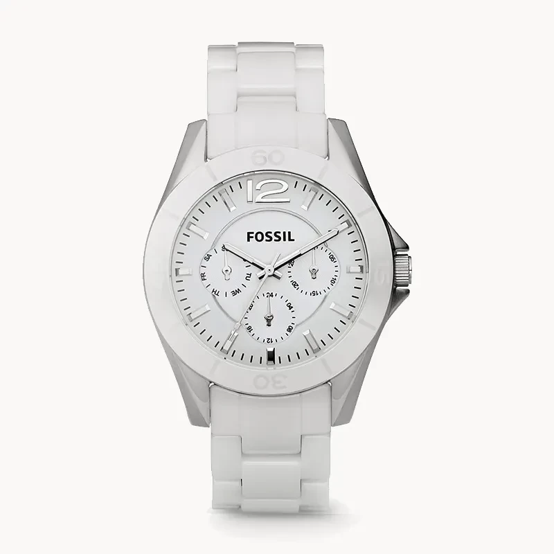 Fossil Chronograph Ceramic White Dial Ladies Watch | CE1002